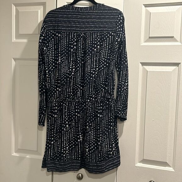 GAP Navy & White Long Sleeve Dress, Size Medium - Picture 9 of 12